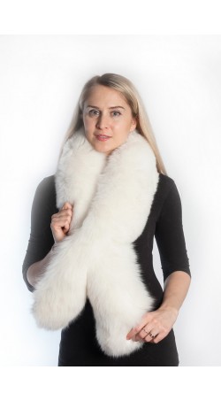 White fox fur scarf